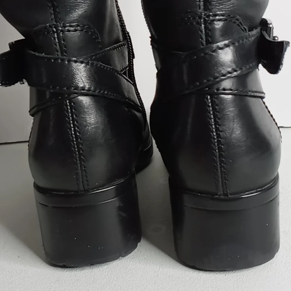 Bandolino+ BD - BAYA - Tall Leather Boots w/Buckle Detail- Black - size 6M